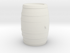 Barrel 60 Gal - HO 87:1 Scale in White Natural Versatile Plastic