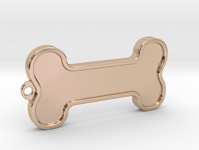 Dog Bone Keychain in 14k Rose Gold Plated Brass