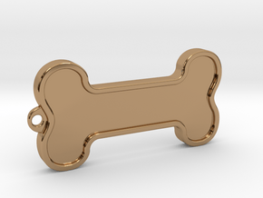 Dog Bone Keychain in Polished Brass