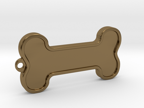 Dog Bone Keychain in Polished Bronze