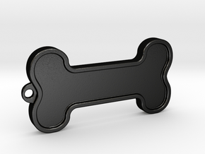 Dog Bone Keychain in Matte Black Steel