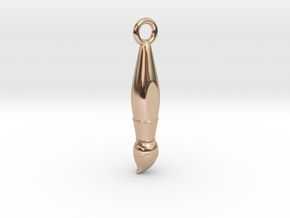 Customizable Brush Keychain in 14k Rose Gold