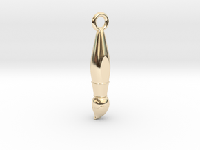 Customizable Brush Keychain in 14k Gold Plated Brass