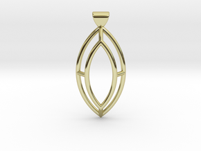 Marquise Simple Wire Pendant - Large in 18k Gold