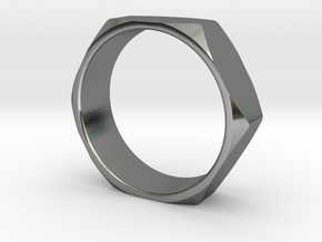 Nut Ring 14 in Fine Detail Polished Silver