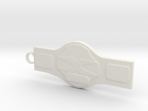 Wrestling Belt Keychain in White Natural Versatile Plastic