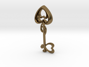 The Heart Key in Polished Bronze