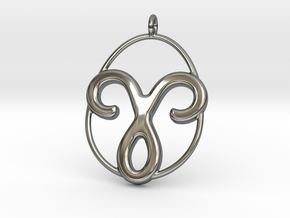 Aries Pendant in Fine Detail Polished Silver