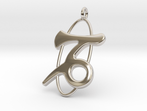 Capricorn Pendant in Rhodium Plated Brass