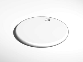 keychain tag round flat engrave in White Natural Versatile Plastic