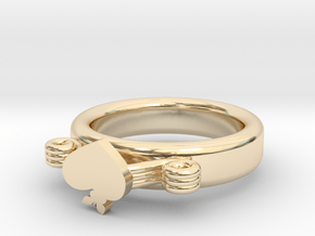 Hearted Butterfly Ring Ø22.26 Mm - Ø0.876 inch in 14k Gold Plated Brass