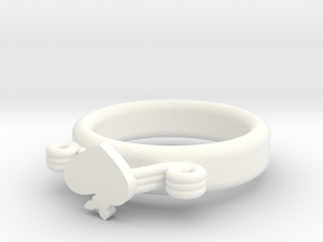 Hearted Butterfly Ring Ø22.26 Mm - Ø0.876 inch in White Processed Versatile Plastic