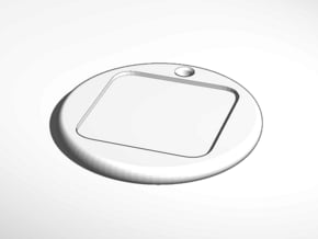 keychain tag round border emboss in White Natural Versatile Plastic