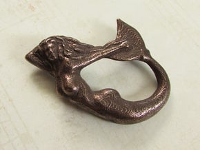 Mermaiden Fair - Mermaid Pendant in Polished Bronze Steel