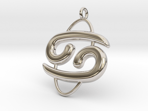 Cancer Pendant in Rhodium Plated Brass
