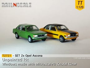 SET 2x Opel Ascona B (TT 1:120) in Smooth Fine Detail Plastic