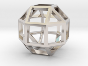 Rhombicuboctahedron Pendant in Rhodium Plated Brass