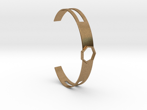Armband Metall 7-Eck Heptagon slice in Natural Brass
