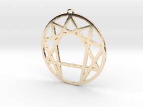 Enneagram Pendant Large (2 inches) in 14K Yellow Gold