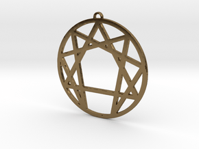 Enneagram Pendant Large (2 inches) in Polished Bronze