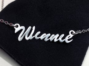 Name Necklace Pendant - Winnie in Fine Detail Polished Silver