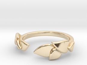 Delicate Leafs Ring in 14k Gold Plated Brass: Extra Small