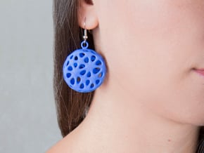 Flowers Earrings in Blue Processed Versatile Plastic