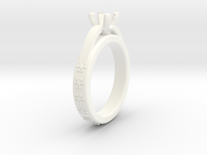 Ø0.630inch - Ø16 mm Diamond Ring Ø4.8 Round Diam.  in White Processed Versatile Plastic