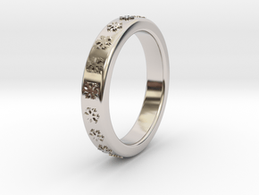 Ø16 mm - Ø0.630inch Ring  With Snowflake Motif in Platinum