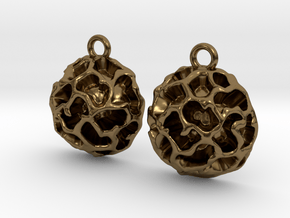 Fossil Acritarch Cymatiosphaera Earrings in Polished Bronze