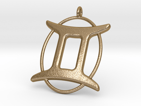 Gemini Pendant in Polished Gold Steel