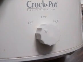 Crock Pot Knob in White Natural Versatile Plastic