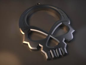 Skull Pendant in Polished Bronzed Silver Steel