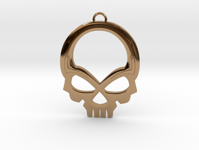 Skull Pendant in Polished Brass