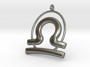 Libra Pendant in Fine Detail Polished Silver