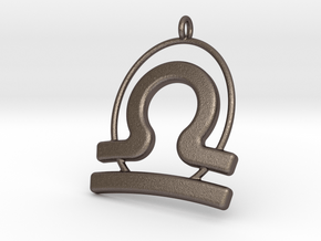 Libra Pendant in Polished Bronzed Silver Steel