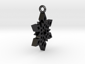 Snowflake B Necklace in Polished and Bronzed Black Steel