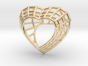 The Heart Diamond Ring / size 6 (16.5 mm diameter) in 14k Gold Plated Brass