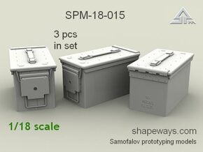 1/18 SPM-18-015 cal.50 ammobox in Clear Ultra Fine Detail Plastic