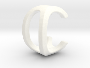 Two way letter pendant - C0 0C in White Processed Versatile Plastic