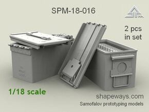 1/18 SPM-18-016 cal.50 ammobox opened in Clear Ultra Fine Detail Plastic