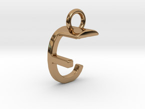 Two way letter pendant - CF FC in Polished Brass
