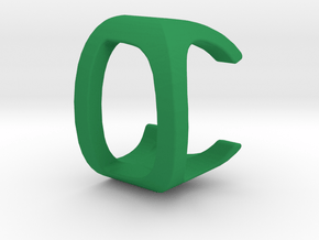 Two way letter pendant - CD DC in Green Processed Versatile Plastic