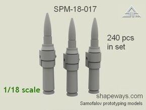 1/18 SPM-18-017 cal.50 cartridges linked, 240 pcs  in Clear Ultra Fine Detail Plastic
