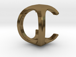 Two way letter pendant - CO OC in Polished Bronze