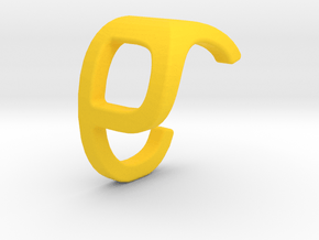 Two way letter pendant - CP PC in Yellow Processed Versatile Plastic