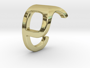 Two way letter pendant - CP PC in 18k Gold Plated Brass