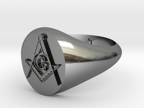 Masonic Ring BLUE LODGE in Fine Detail Polished Silver