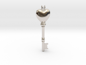 Heart Skeleton Key in Platinum