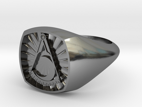Masonic District Deputy Ring in Fine Detail Polished Silver